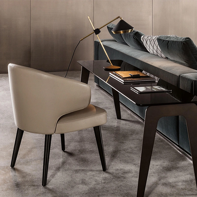 Nordic Minimalistic Dining Room Furniture Fabric Chair Wood Chair