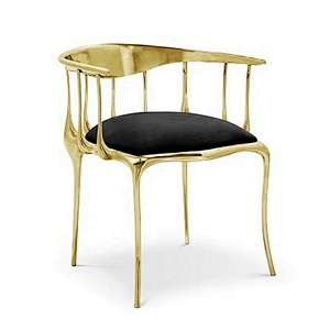 Designer metal dining chair brass dining chair