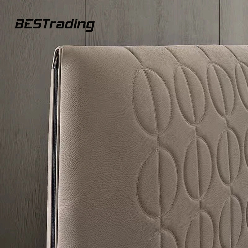 Bed room furniture leather bed