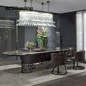 Italian Luxury High End Dining Room Furniture Modern Arm Chair Leather Dining Chair