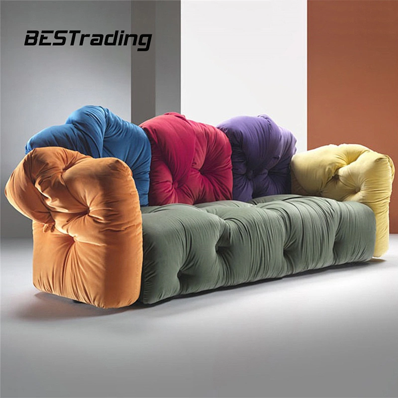 Italian Design  Luxury  Living Room Furniture  3 Seater Fabric Lounge sofa Velvet Sofa