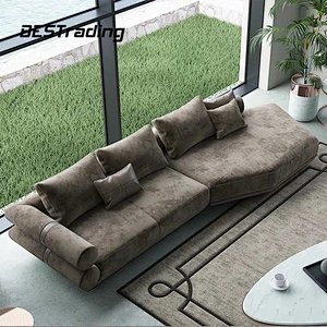 Customized Modern luxury home furniture sofa living room nubuck leather sofa sectional luxury furniture sofa set