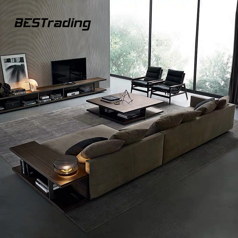 Latest design Living Room Lounge Furniture L Shaped Velvet Fabric Sectional Sofa