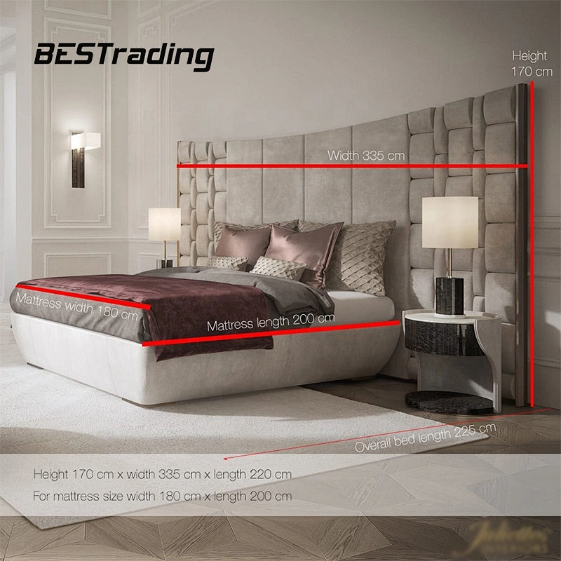 Latest double bed designs full wood frame bed