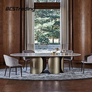Modern dining table set for home furniture round marble dining table