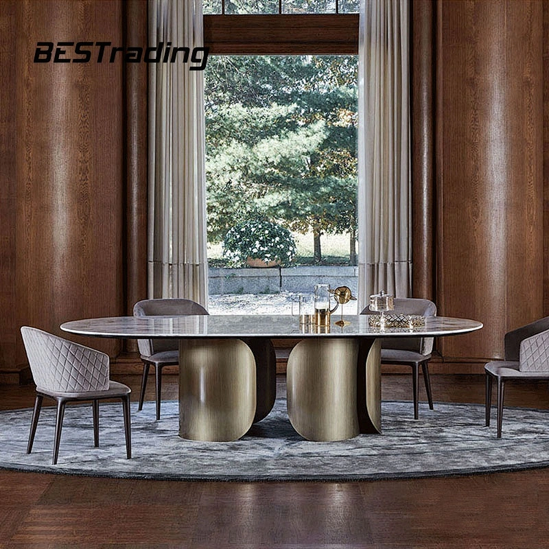 Modern dining table set for home furniture round marble dining table