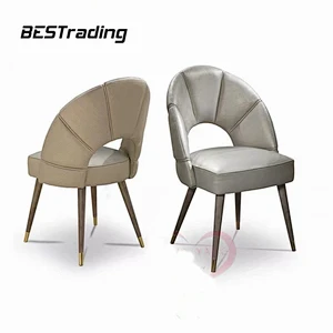 Italian Luxury High End Villa Dining Room Living Room Furniture Leather Upholstered Dinning Chair