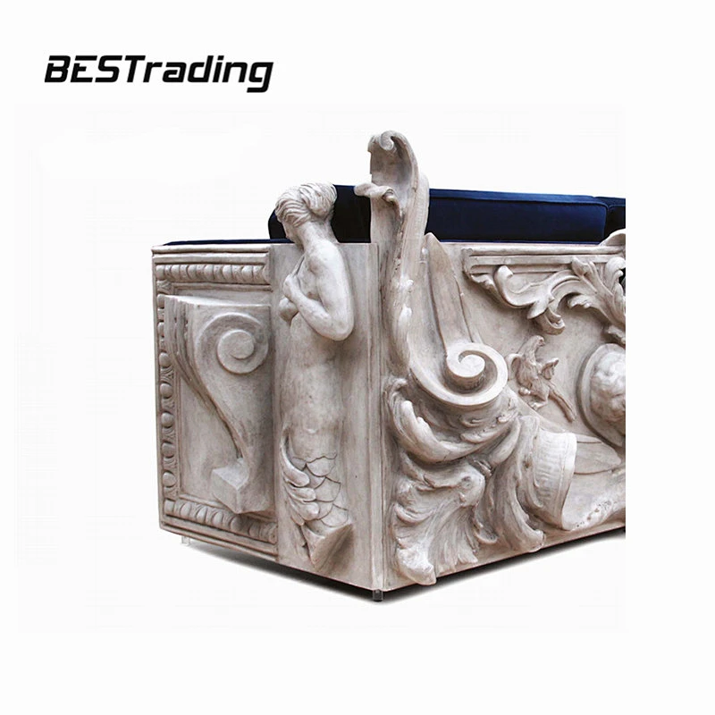 European style high end home furniture art design 3seater sofa with sculpture luxury single sofa chair living room sofa