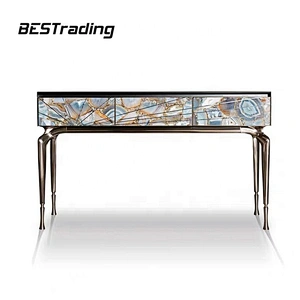Luxury stainless steel console table gold