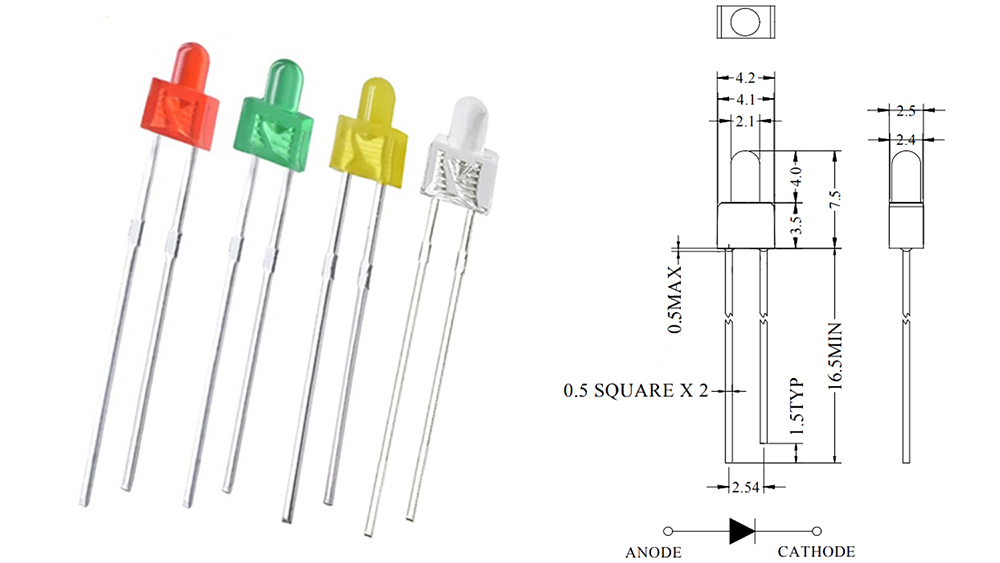 2mm nipple led