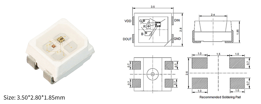 3528 rgb led with ic