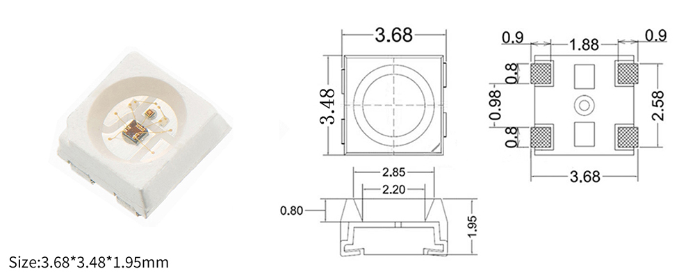 3535 rgb led with ic