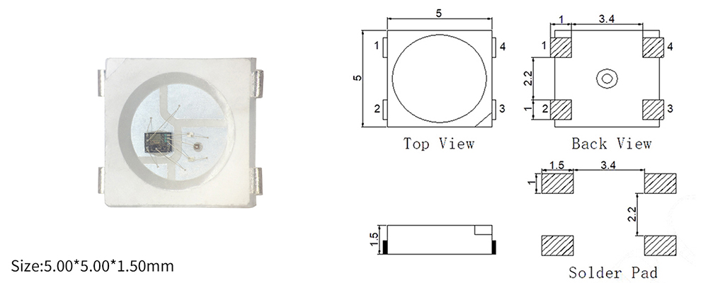 5050 rgb led with ic