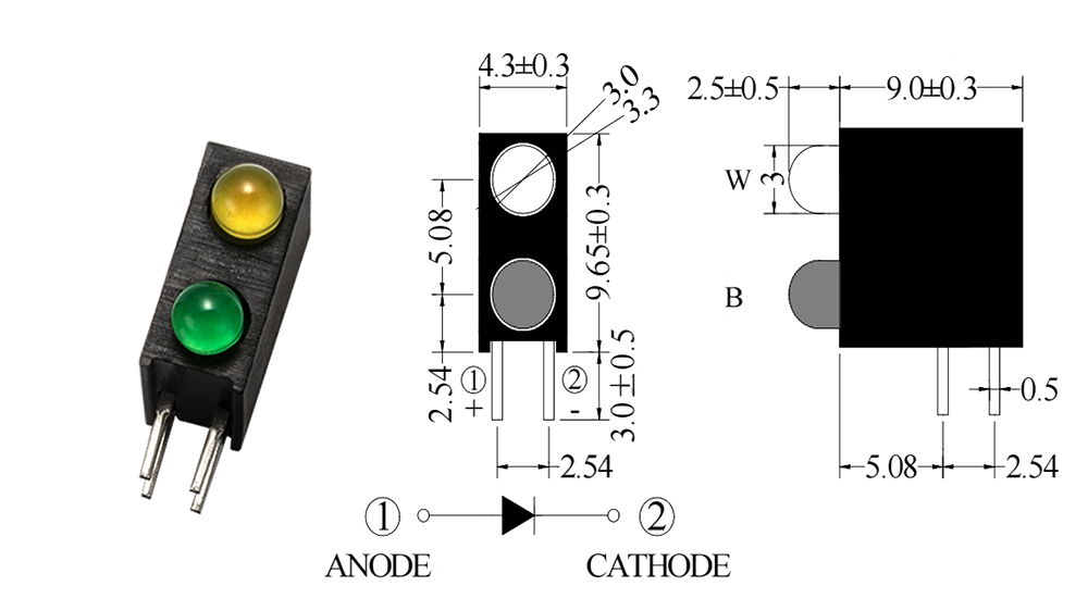 3mm Assembly LED H2
