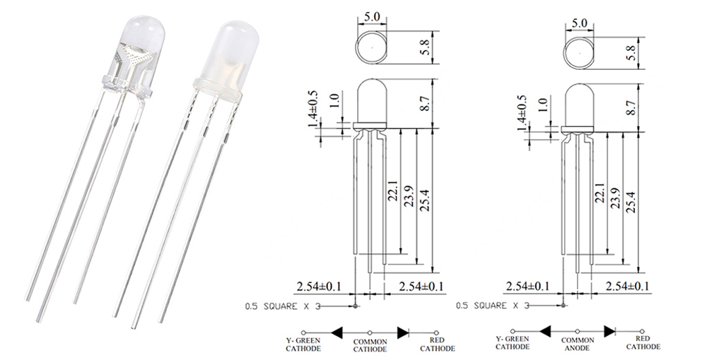 5mm bi-color led