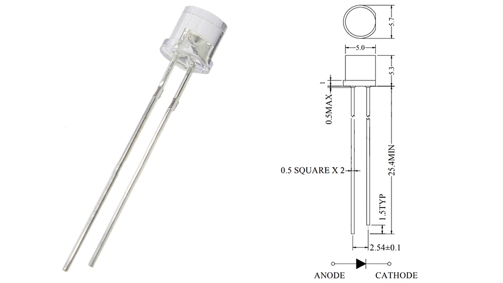 5mm flat head led