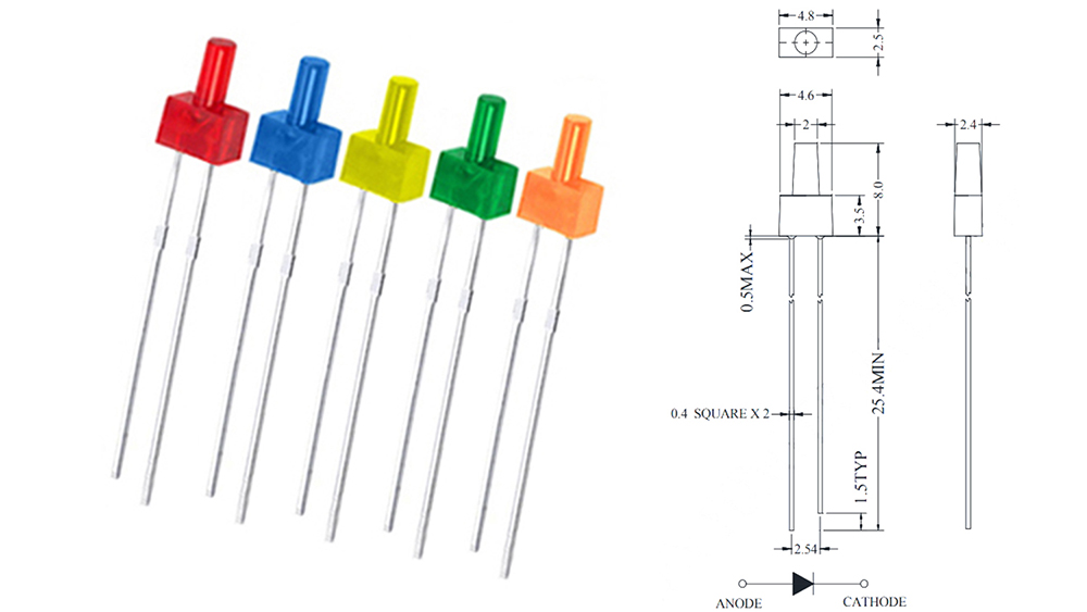 2mm nipple led