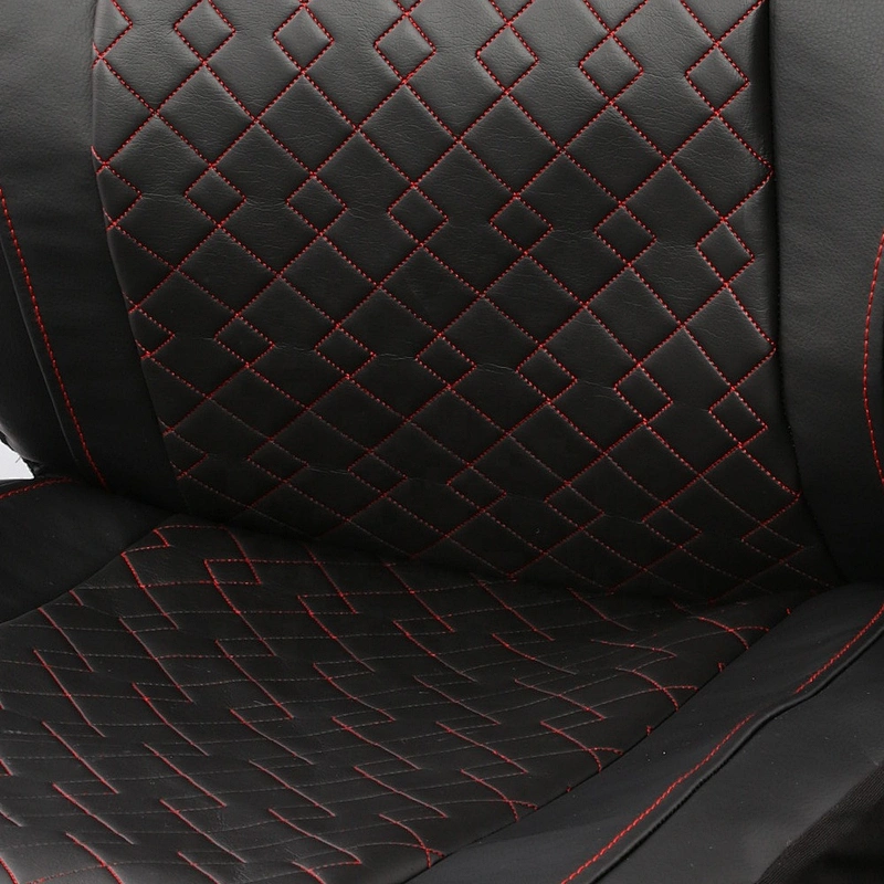 Luxury Waterproof Universal PU PVC Leather auto seat cover with red quilting car seat cover Set