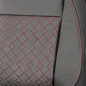 Luxury Waterproof Universal PU PVC Leather auto seat cover with red quilting car seat cover Set