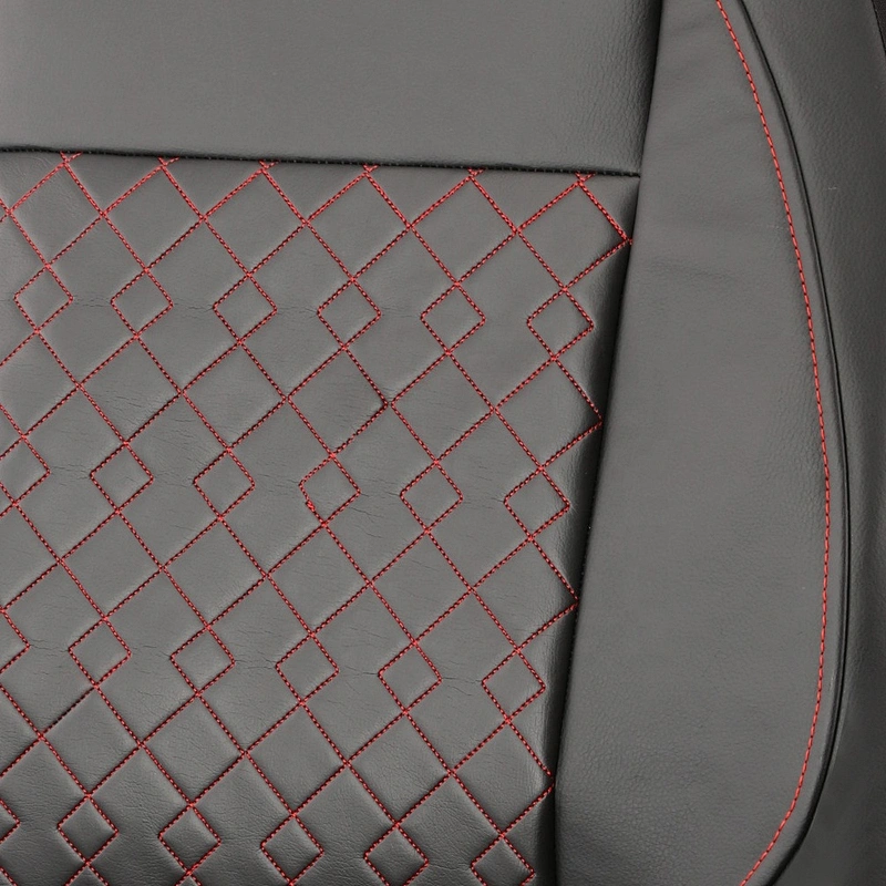 Luxury Waterproof Universal PU PVC Leather auto seat cover with red quilting car seat cover Set