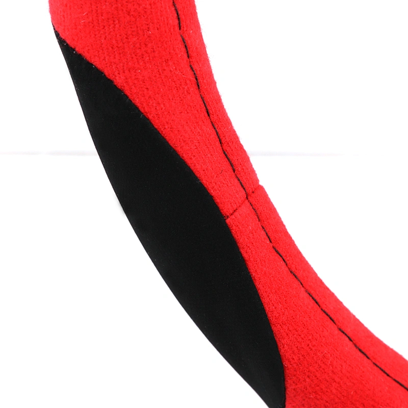 High Quality Anti Slip New Design Universal Car Accessories Interior Decorative PVC Suede  Steering Wheel Cover Black Red