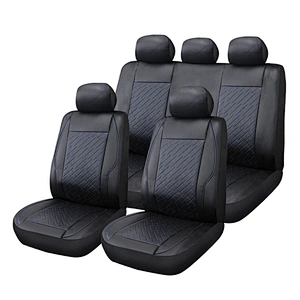Luxury Waterproof Universal PU PVC Leather auto seat cover with red quilting car seat cover Set