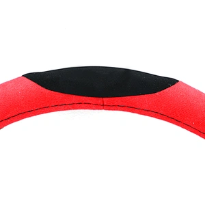 High Quality Anti Slip New Design Universal Car Accessories Interior Decorative PVC Suede  Steering Wheel Cover Black Red