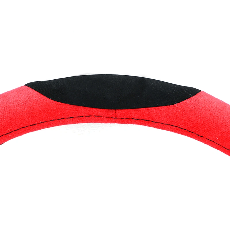 High Quality Anti Slip New Design Universal Car Accessories Interior Decorative PVC Suede  Steering Wheel Cover Black Red