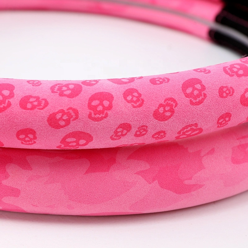 New Design Fashion Pink Universal Car Accessories Interior Decorative PVC Suede Steering Wheel Cover