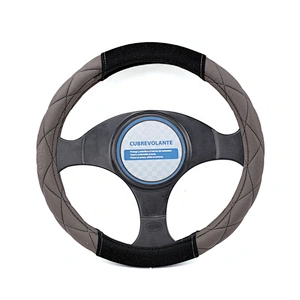 Quilting Seam High Quality New design fashion universal  Car Accessories  polyester suede Steering Wheel Cover