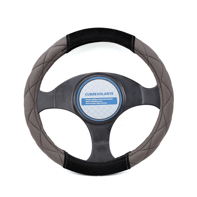 Quilting Seam High Quality New design fashion universal  Car Accessories  polyester suede Steering Wheel Cover
