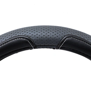 High Quality New design fashion universal  Car Accessories  PVC  PU Leather Steering Wheel Cover Black Pinholed Surface