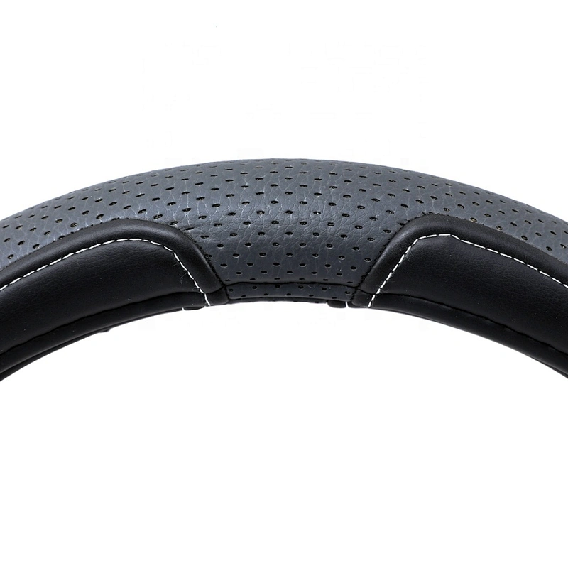High Quality New design fashion universal  Car Accessories  PVC  PU Leather Steering Wheel Cover Black Pinholed Surface