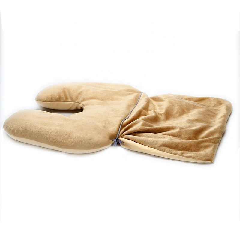 Luxury suede memory foam neck rest u shape neck pillow for travel