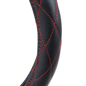 Quilting Seam High Quality New design fashion universal  Car Accessories PVC PU Leather Steering Wheel Cover
