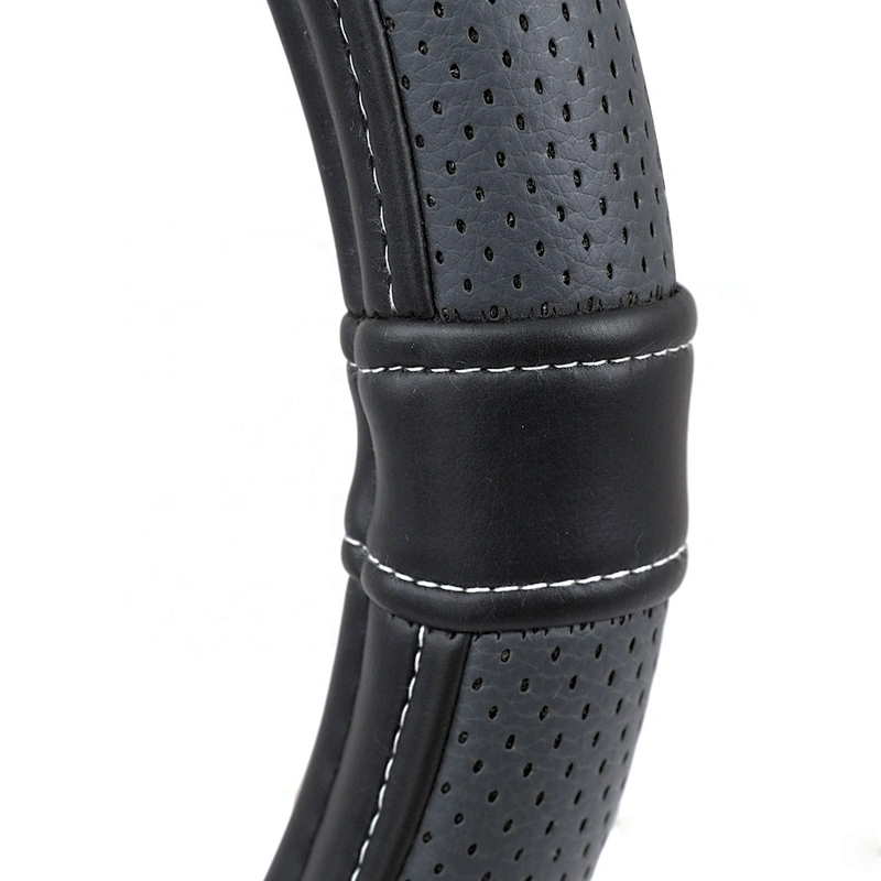 High Quality New design fashion universal  Car Accessories  PVC  PU Leather Steering Wheel Cover Black Pinholed Surface