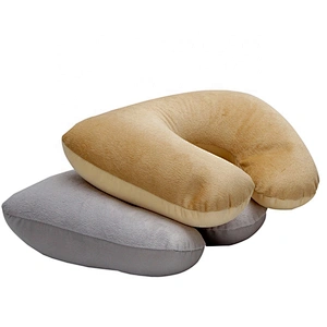 Luxury suede memory foam neck rest u shape neck pillow for travel