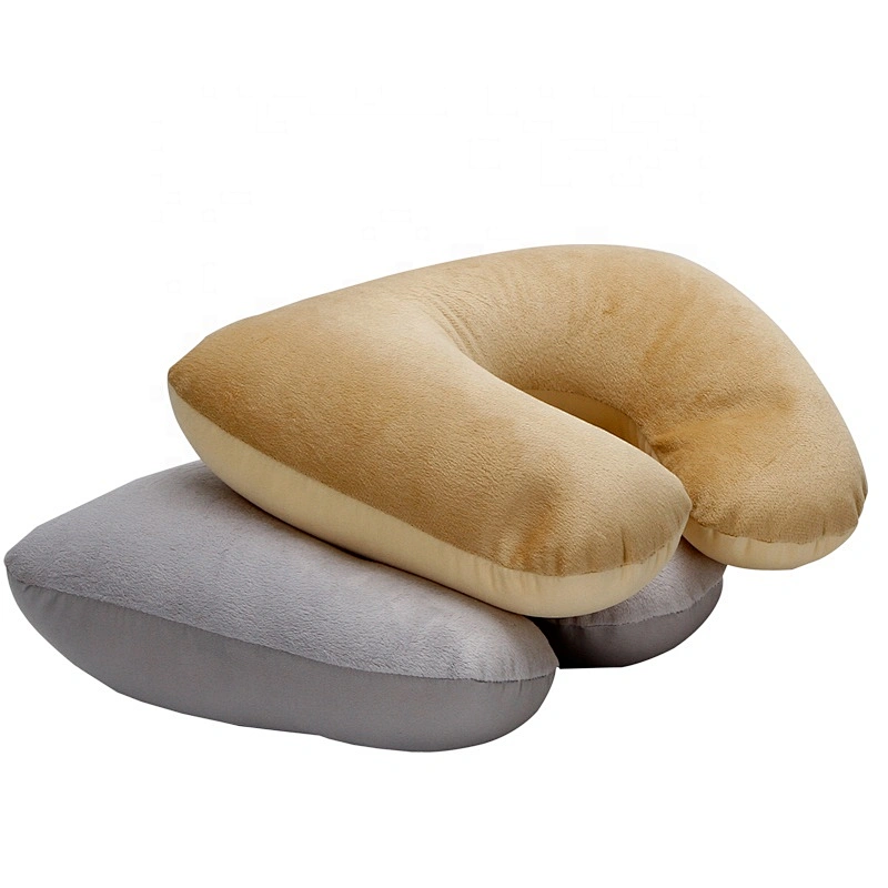 Luxury suede memory foam neck rest u shape neck pillow for travel