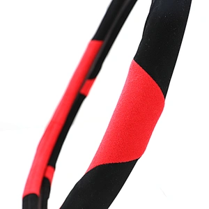High Quality Anti Slip New Design Universal Car Accessories Interior Decorative PVC Suede  Steering Wheel Cover Black Red