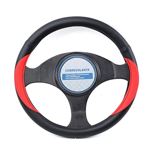 High Quality New Design Universal Car Accessories Interior Decorative PVC  Steering Wheel Cover Black Red