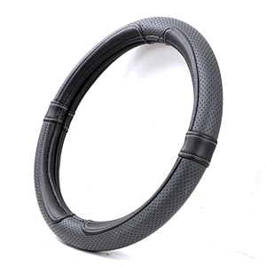 High Quality New design fashion universal  Car Accessories  PVC  PU Leather Steering Wheel Cover Black Pinholed Surface