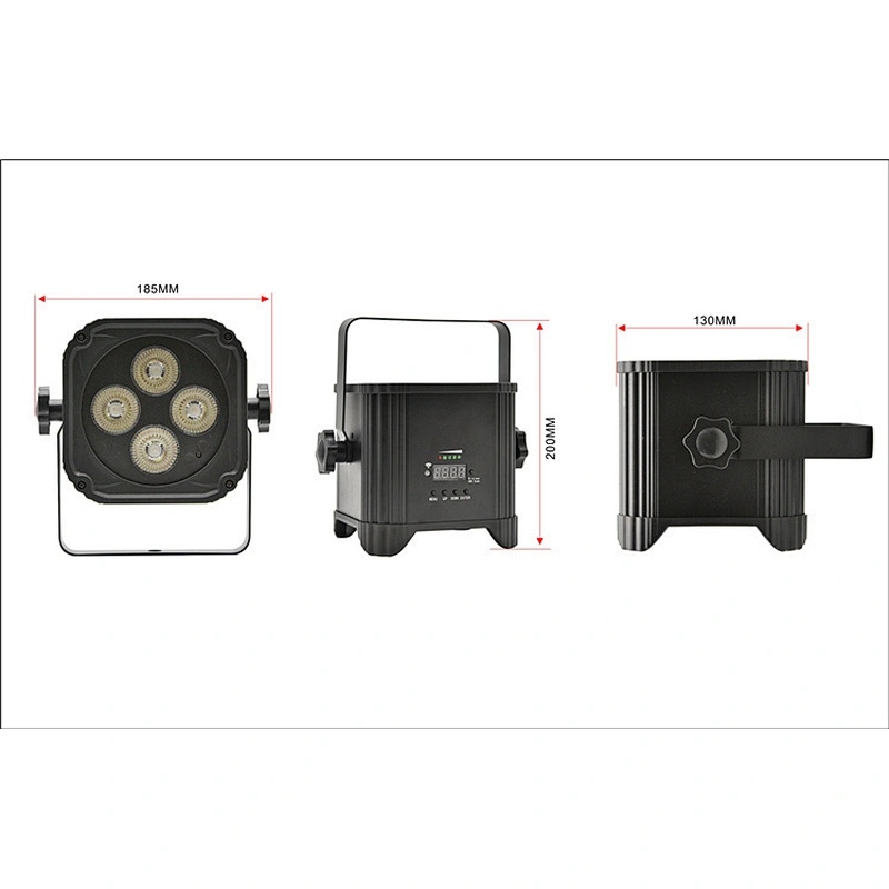 2021 NEW 4X18W RGBWAUV 6IN1 Battery Powered Wireless Remote/WIFI Control Smart LED Par Uplight Stage Lighting