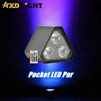 2021 New 3X18W Mini RGBWAUV LED Uplight Wireless Battery Power WIFI Remote Control Stage LED Par Light