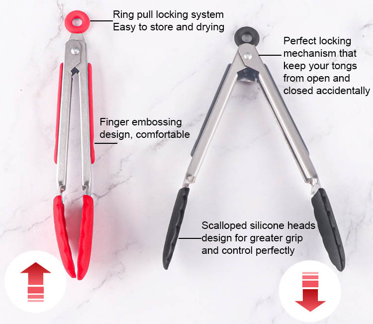 stainless steel salad tongs