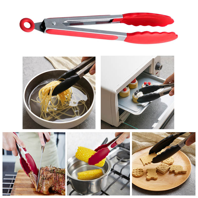 stainless steel salad tongs