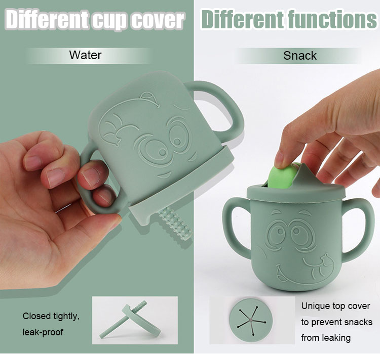 silicone baby cup with straw