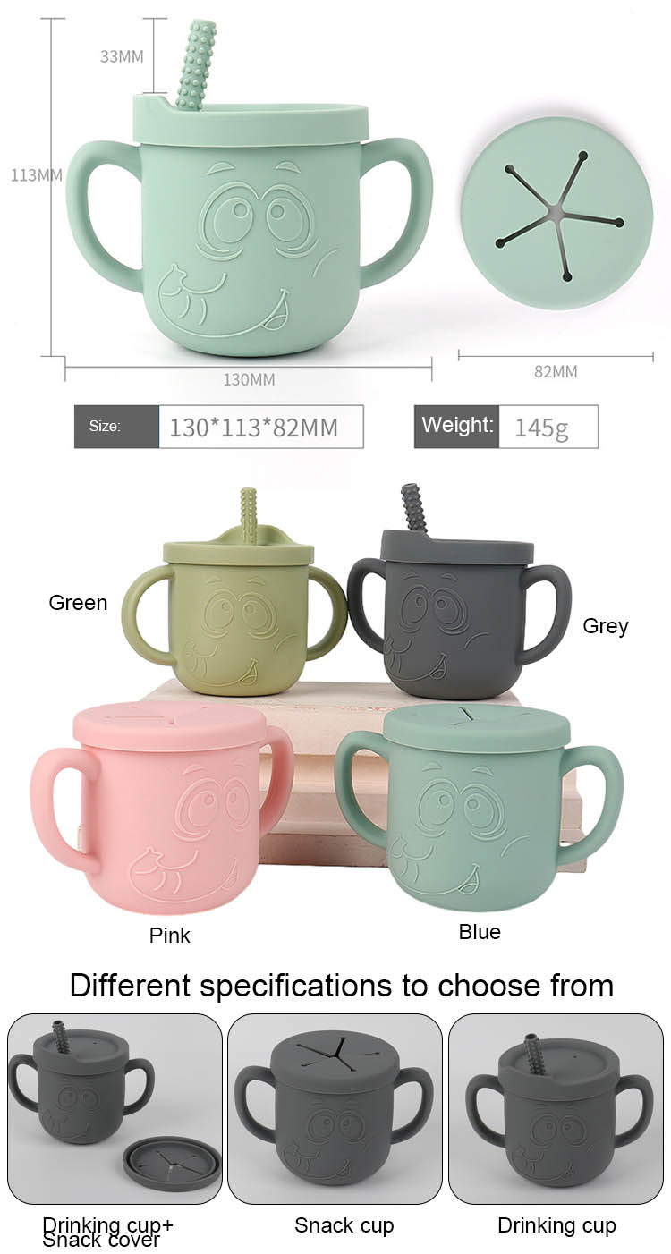 silicone baby cup with straw
