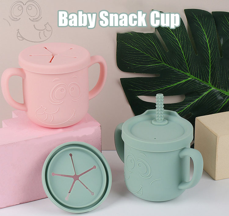 silicone baby cup with straw