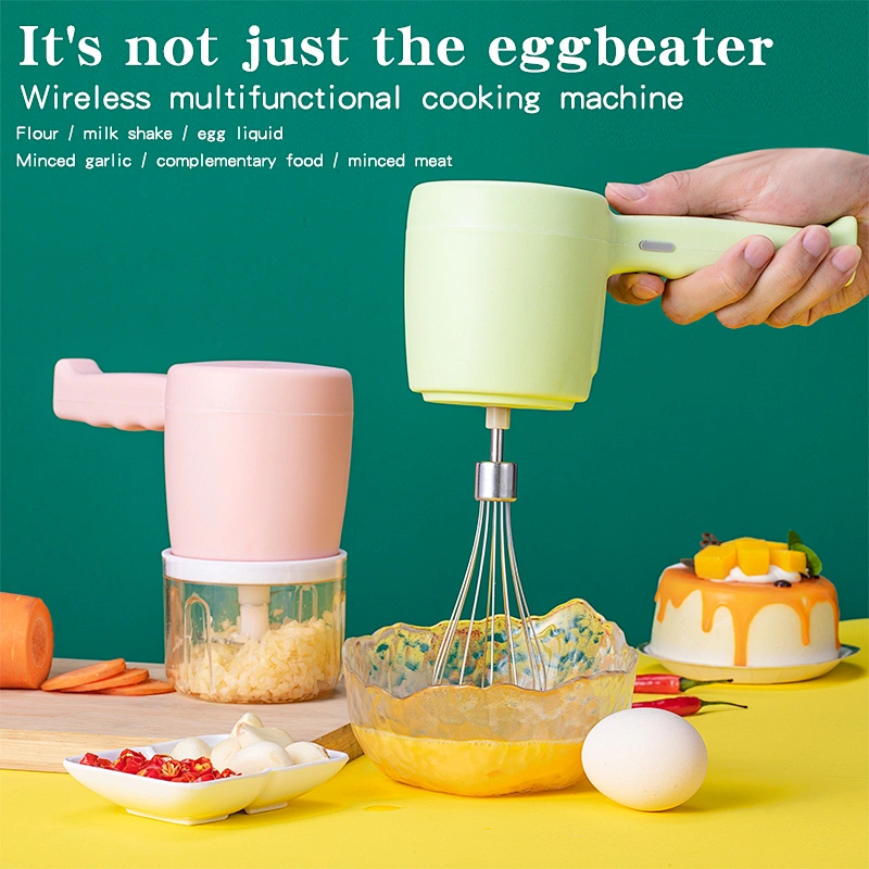 New wireless portable electric food mixer egg beater electric hand mixer 3 speed cordless mini hand mixer with egg cream whisk