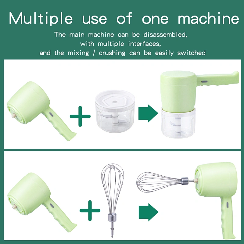 New wireless portable electric food mixer egg beater electric hand mixer 3 speed cordless mini hand mixer with egg cream whisk